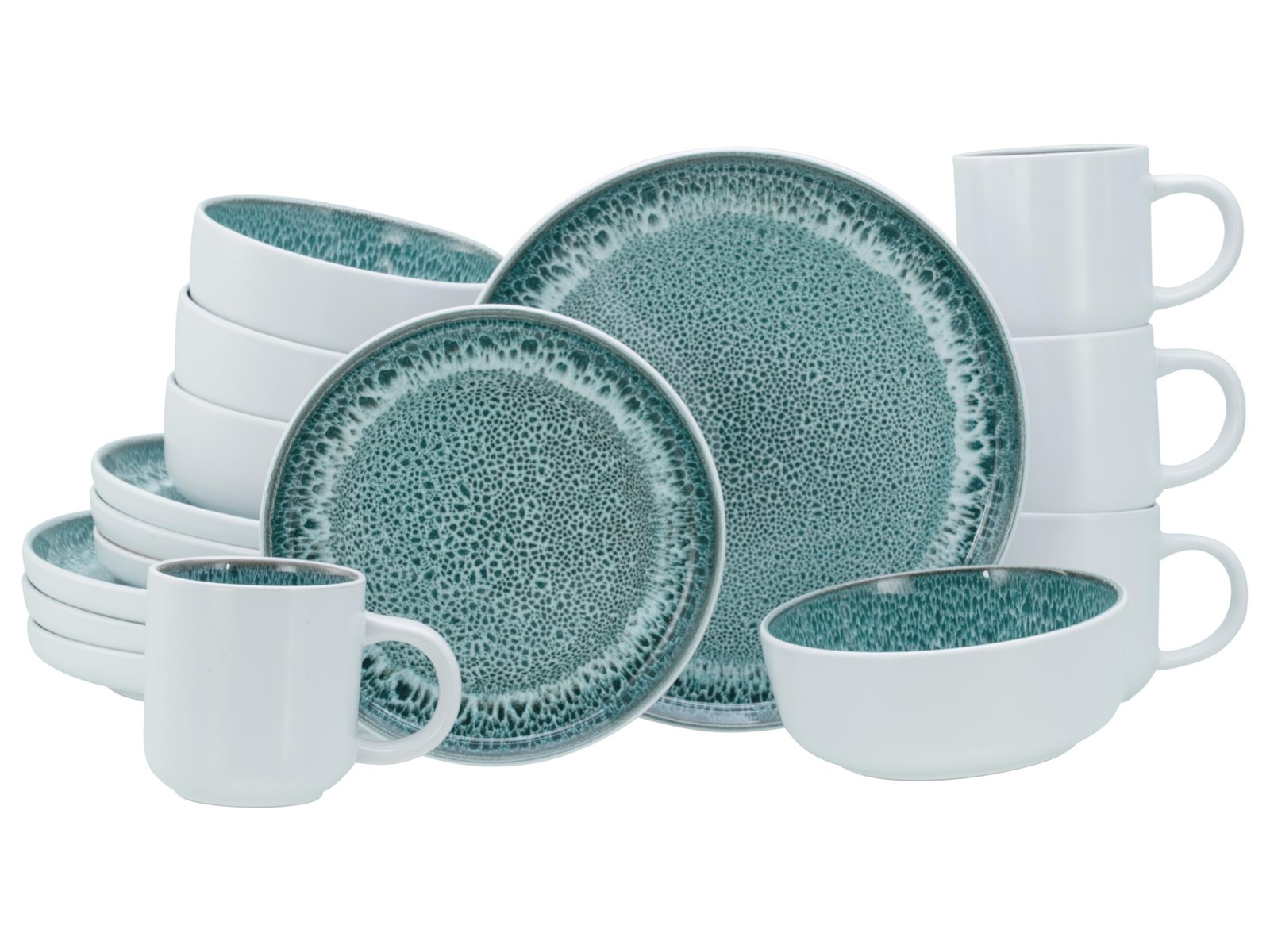 CreaTable 24714 Kombiservice Serie Nordic Fjord Eisblau 16-tlg 4 Personen 22690₽