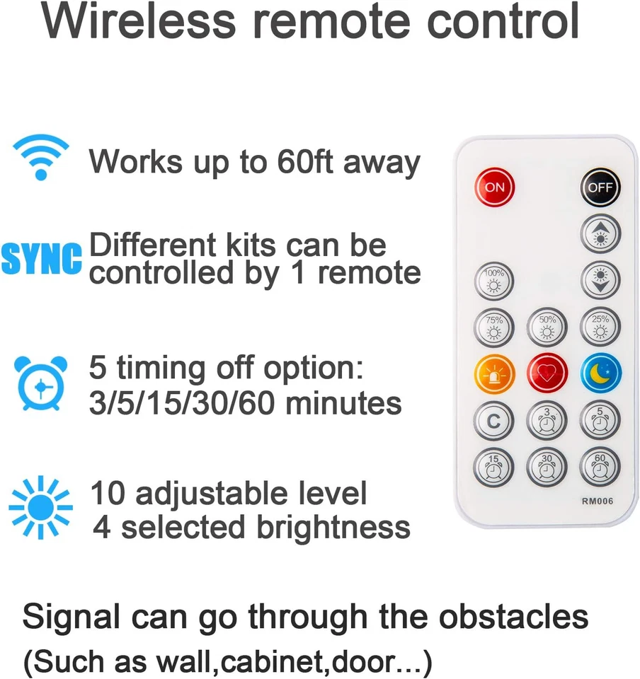 under Counter Light, Dimmable LED under Cabinet Lighting, 6 PCS LED Strip Light - Image 2 of 4