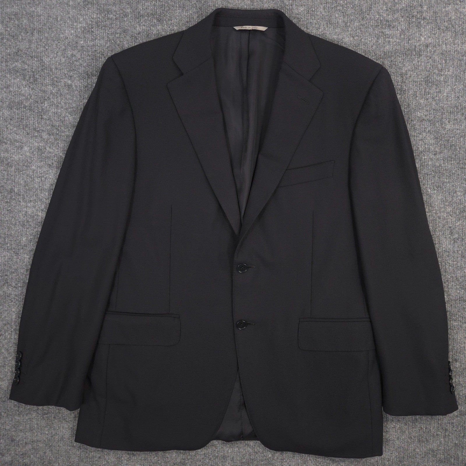 Canali Travel Blazer Jacket Mens 50 (US 40R) Black Water Resistant Wool Italy