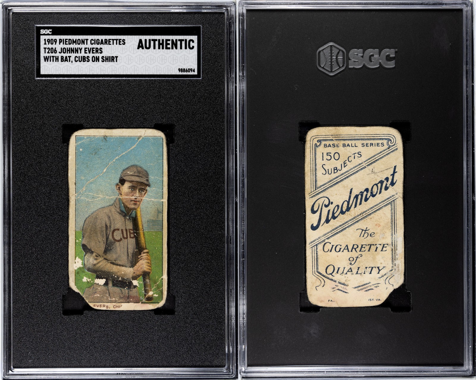 1909-1911 T206 Johnny Evers Chicago Cubs HOF SGC A