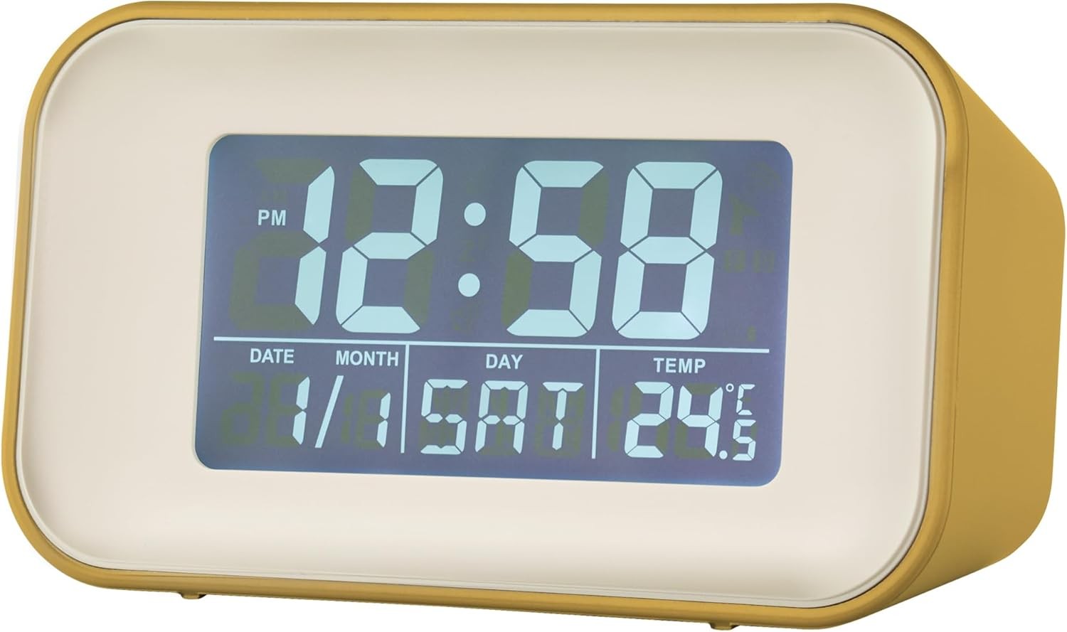 Acctim 15861 Alta yellow alarm clock with indoor temperature