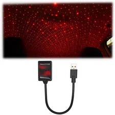Roof Star Night Light, Portable USB Flexible Interior Lamp, Auto Ro Color: Red