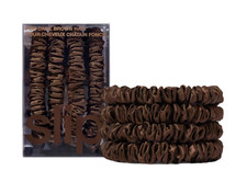 Slip Silk Hair Ties Dark Brown Skinny Scrunchies Set of 4 - Brand New