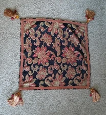 Decorative Tapestry Table Topper Square Beaded Tassel Boho Throw Cover Tableclot