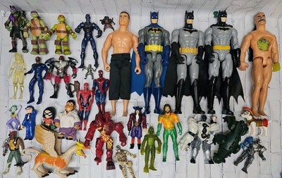 Mixed Random Vintage to Current Lot of 30 action Figure DC , TMNT , BATMAN