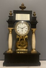Orologio Pendolo Antico da Tavolo Camino Viennese Biedermeier 1800