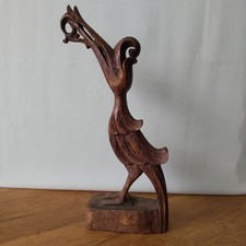 Wooden bird sculpture, approximately 30cm