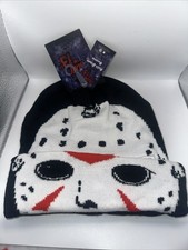 Friday The 13th Jason Mask Roll Down Beanie Hat One Size Horror New With Tags