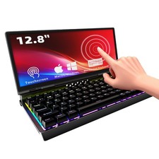 12.8" Portable Monitor Touchscreen with Mechanical Keyboard Stretched Bar Scr...