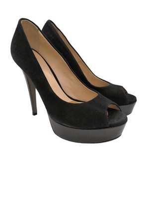 VINCENZO PELUSO Peeptoe Pumps Damen Pumps Gr. DE 38 schwarz Elegant