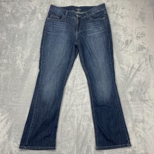 Riders by Lee Jeans Womens 16M Blue Denim Whiskered Faded Dark Wash Bootcut Leg