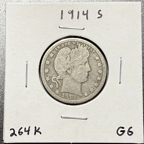 1914 S Barber Quarter RARE Silver *Free S/H After 1st Item*