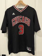 Rare Dwyane Wade Chicago Bulls Short Sleeve Jersey Black Small
