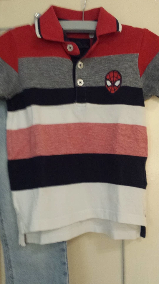 Jungen Outfit-Set 2 tlg., Jeans, Gr.110, Poloshirt, gestreift, Gr.98, kurzarm - Bild 3 von 4