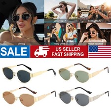 Retro Oval Sunglasses Women Trendy Classic Shades UV400 Protection Summer Gifts