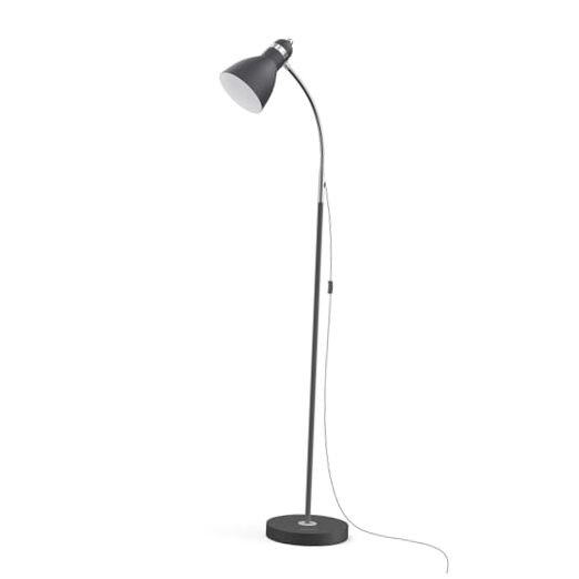 Adjustable Gooseneck Metal Floor Lamp in Heavy Sand Black-image