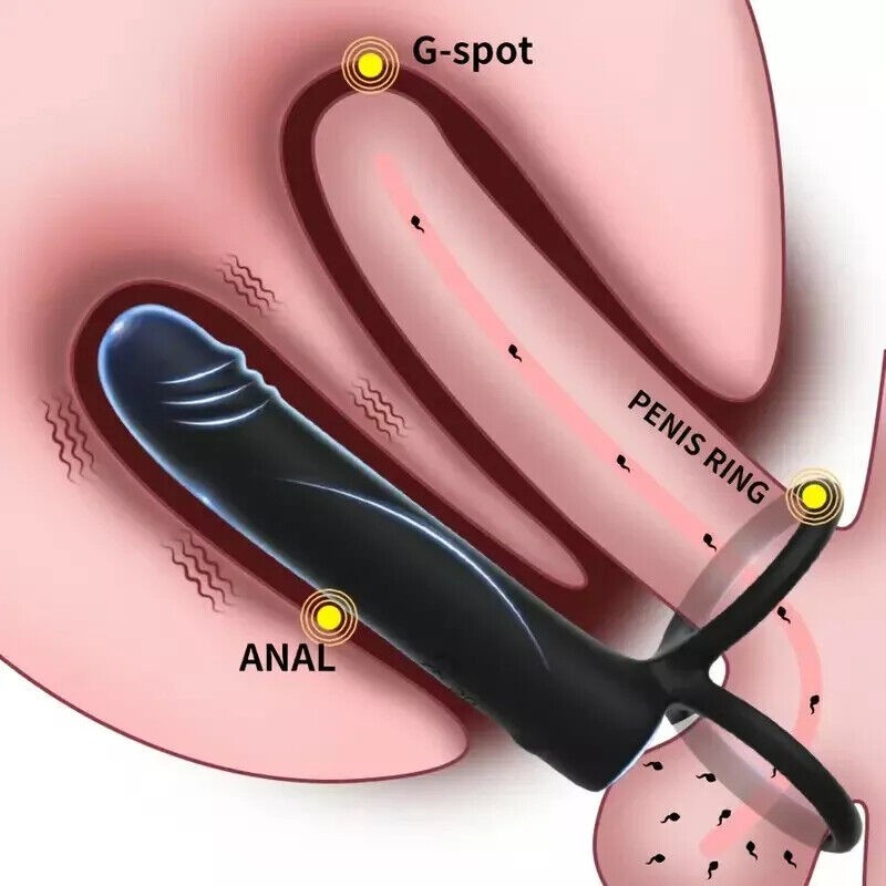 Men Penis Cock Ring Vibrator G-spot Dildo-Massager-Sex Toys For-Women-Couple