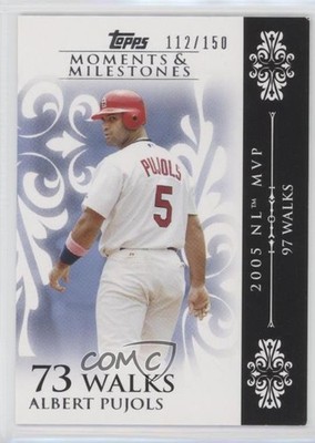 2008 Topps Moments & Milestones 112/150 Albert Pujols (2005 NL MVP 97 Walks) 0b5