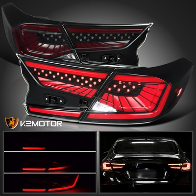 #ad Smoke Fits 2018 2022 Honda Accord Sedan Tail Light LED Sequential Signal Red Bar $234.38