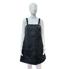 J Crew Womens Black Floral Embossed A-LIne Mini Dress Size 4 Convertible Strap