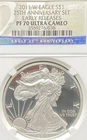 2011 W $1 PROOF AMERICAN SILVER EAGLE 25th ANN SET EARLY RELEASE NGC PF70 UC