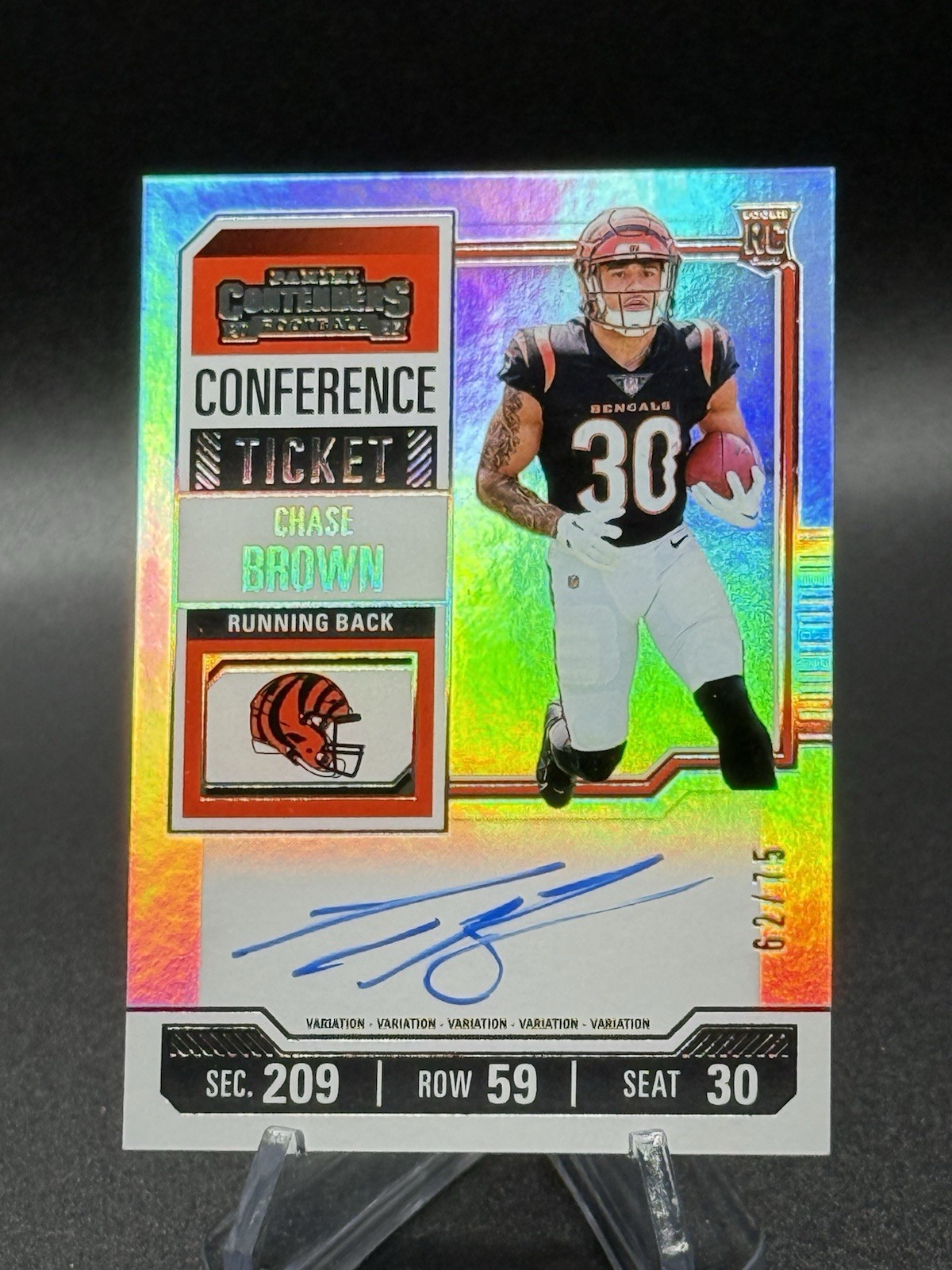 2023 Panini Contenders Chase Brown #105 Rookie Conference Ticket Auto RC /75