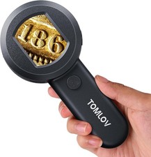 TOMLOV 2" Microscopio Digital 100X Monedas Microscopio Joyeros Lupa LED Iluminado