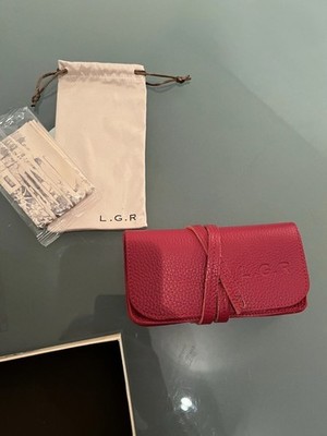 Elegantes, luxuriöses L.G.R Brillenetui & Clutch  Leder & Kosmetiktasche NP189)