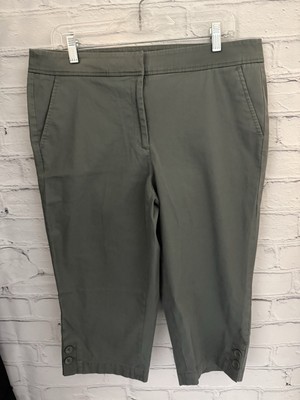 Talbots Solid Green PEDAL PUSHER Stretch EUC Women's Size 12