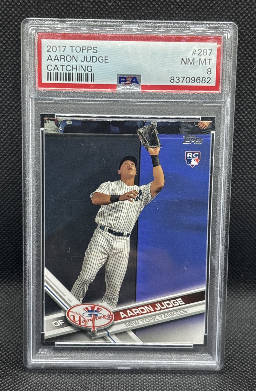 2017 Topps - Aaron Judge #287 Fielding (RC) NY Yankees view 2
