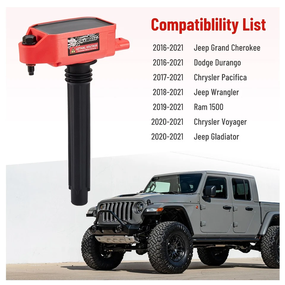 6 paquetes de bobinas y bujías para Jeep Wrangler Gladiator Dodge Durango 3,6 L V6 Foto 3 de 4