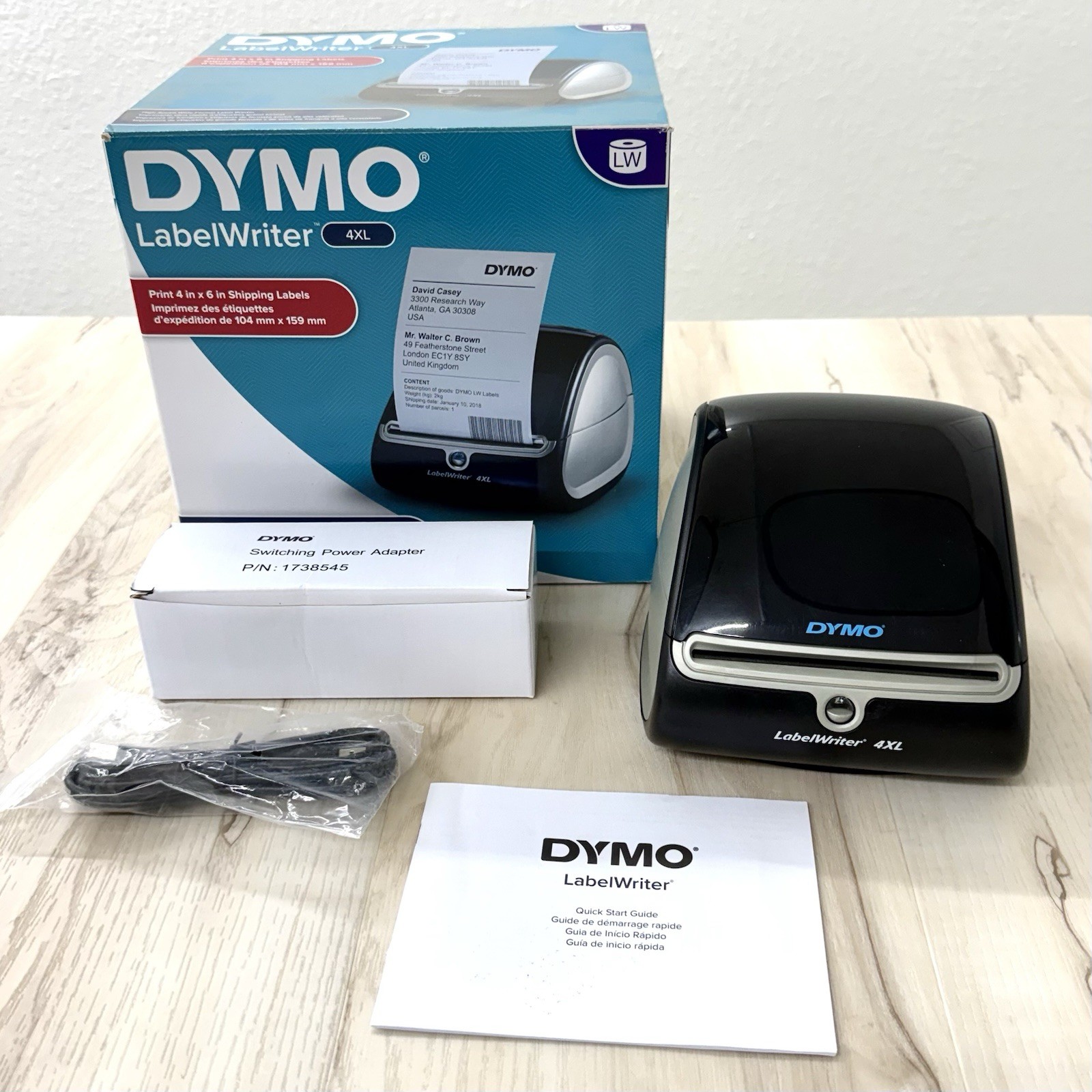 DYMO LabelWriter 4XL Thermal 4x6 Shipping LABEL PRINTER Black w/ Cord Manual Box