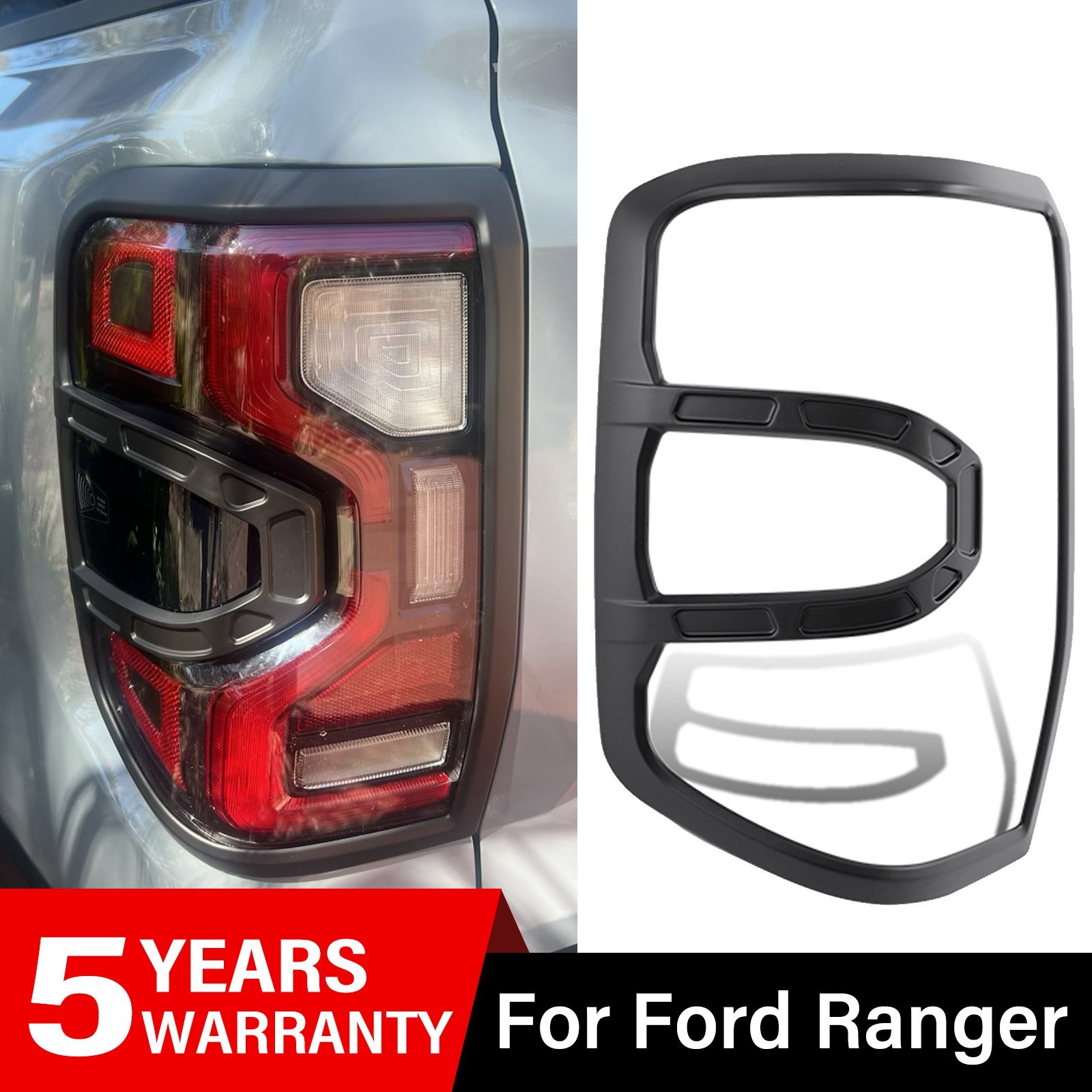 2x Rear Tail Lights Covers Guards for Ford Ranger 2023-2026 T9 Wildtrak Raptor