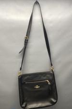 Coach Mae Black Pebbled Leather Large Crossbody File Bag