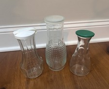 Vintage Good Seasons Glass Salad Dressing Bottle/ Cruet Flip Top Cap set 3