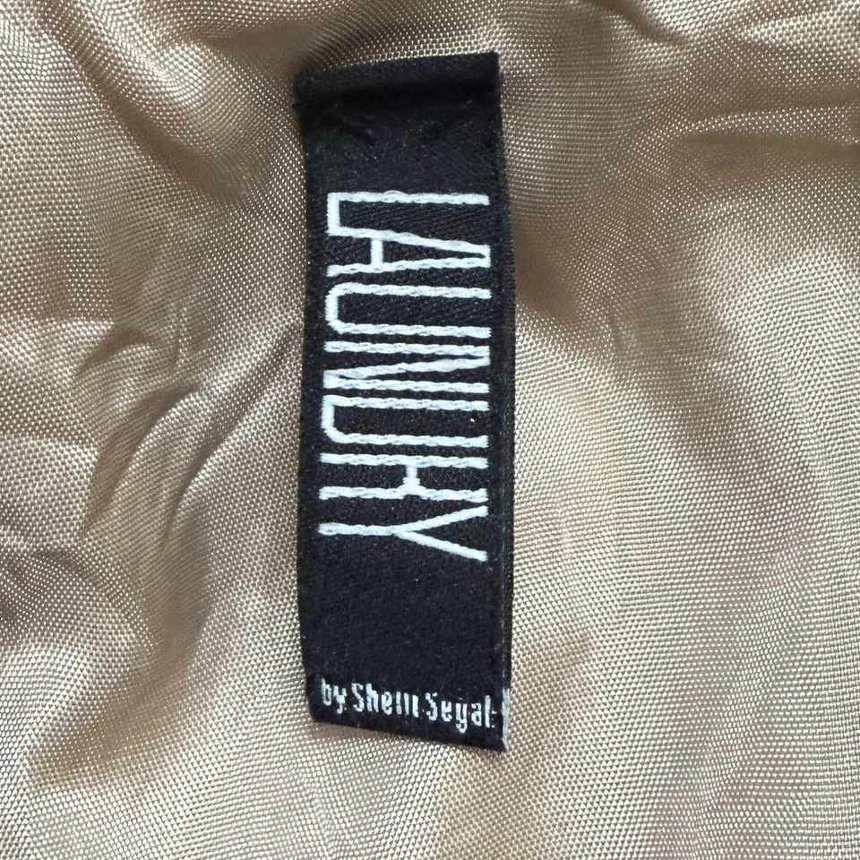 VTG Laundry by Shelli Segal Dress Womens M Black Tan Floral Lace Overlay Evening - Image 4 of 4