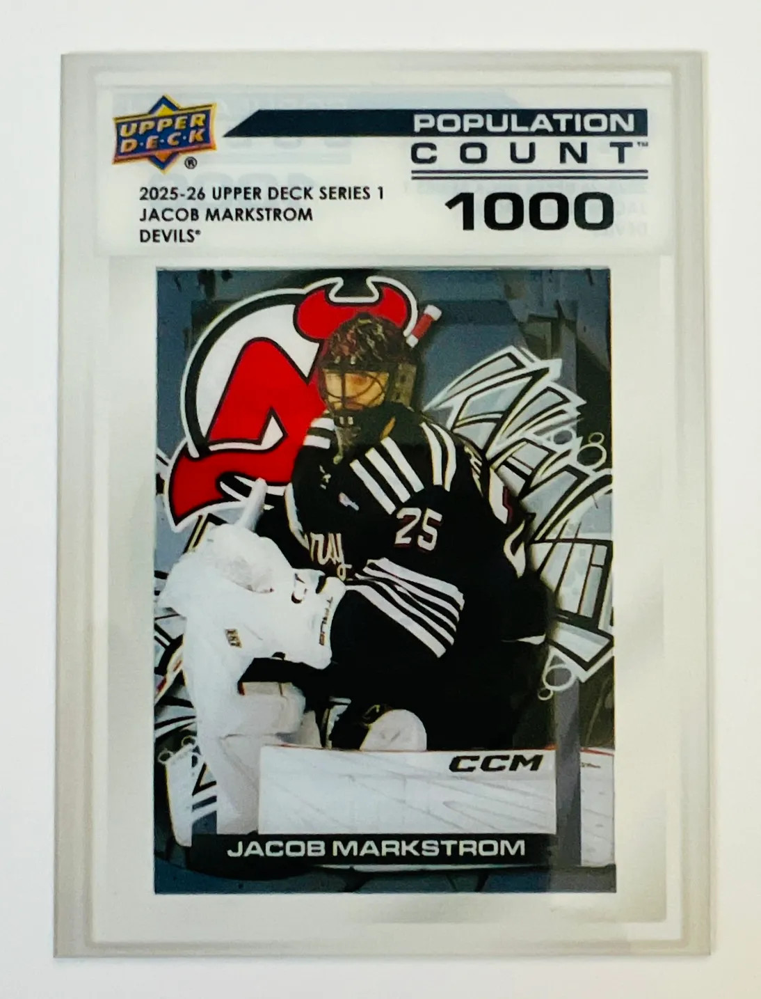 2025-26 Upper Deck Series 1 Population Count Jacob Markstrom 1000