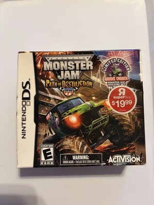 Monster Jam Path of Destruction Nintendo DS Limited Edition Big Box Sealed