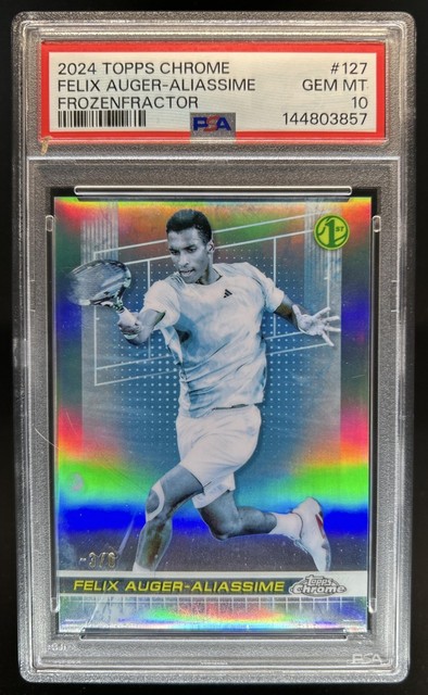 2024 Topps Chrome Felix Auger-Aliassime Refractor Frozenfractor #-3/0 PSA 10