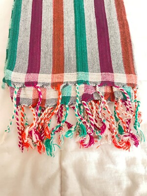 Foulard KRAMA Cambodgien 100% Coton - Modèle Unique Tissé Main - Neuf Avec étiquettes