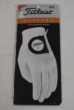 Titleist 6629E-101-M Golf Mens Players Leather Golf Glove Left White Medium