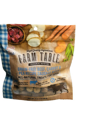 Premium Pet Nut. Farm Table All Natural Treats For Dogs 6oz-Glutted Free Beef 
