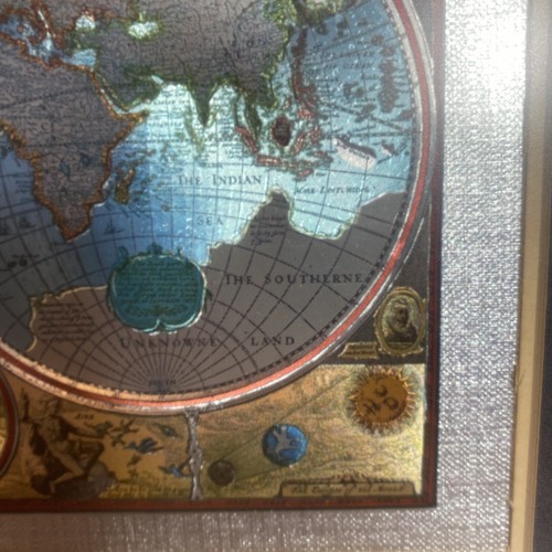 “A New And Accvrat Map Of The World” Framed Reproduction Wall Art Color Foil - Picture 7 of 8