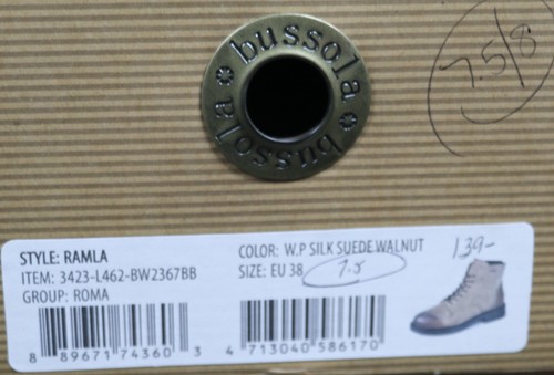 BUSSOLA RAMLA WOMEN'S SIZE 38 (7.5 us) BROWN SUEDE ANKLE BOOTS COMBAT DISTRESSED - Picture 9 of 9