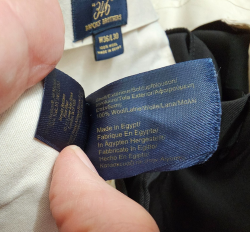 Brooks Brothers 100% Wool Dress Pants Mens 36x30 Black Flat Front Straight 346 - Picture 6 of 11