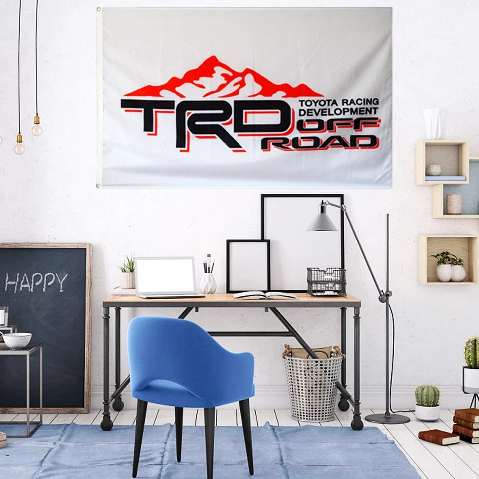 Bandera de camión todoterreno Toyota TRD 3x5 pies desarrollo de carreras logotipo show EE. UU. Foto 4 de 4