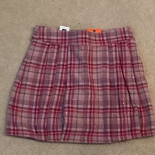 GAP KIDS GIRLS SKORT, NWT, 14, SPARKLY PLAID, PLEATED, LINED, ADJUSTABLE WAIST