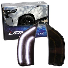 Smoked Lens White Dual Strips LED Side Markers For 21-24 Suburban/Yukon/Escalade