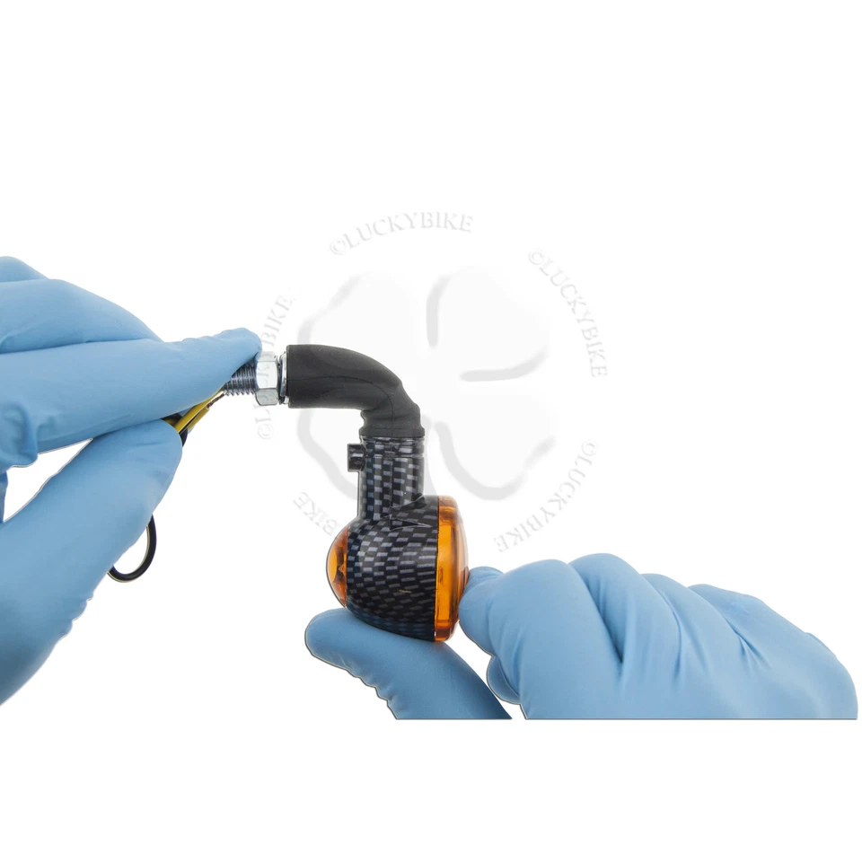 Stalk 转向信号琥珀碳通用轻型摩托车杆闪烁反射 — 第 3/4 张图片