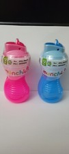 2 Pack Munchkin Mighty Grip Flip Straw Cup 12M 10 Oz Spill Proof Blue Pink New